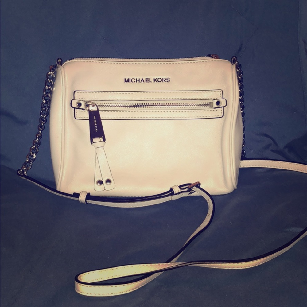 White leather crossbody